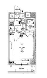 プレスタイル田端 7階1Kの間取り