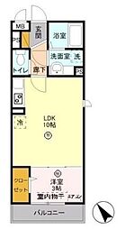 ヘリオス吉川美南ゼウス 1LDKの間取図画像