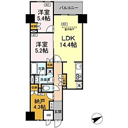 サンジョイアゼロ 4階2SLDKの間取り