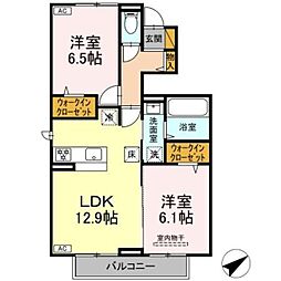 バニュルス VI 1階2LDKの間取り
