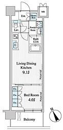 プレノ清澄庭園 1LDKの間取図画像