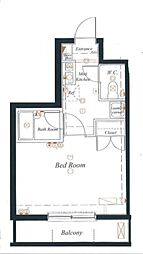 VIDA#017 5階1Kの間取り