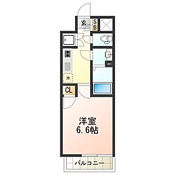 フォレストインサイド深井 1Kの間取図画像