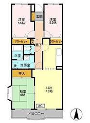 ラフィネ小倉 3LDKの間取図画像