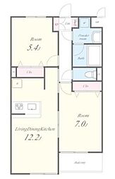 ルミネ中央 2階2LDKの間取り