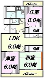 クリエイトハイム 3DKの間取図画像