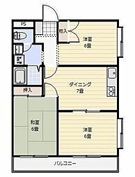 第3サンハイム天神 3DKの間取図画像
