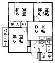 Y・T・MハイムA 3DKの間取図画像