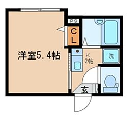 アマネセレーノ 1Kの間取図画像
