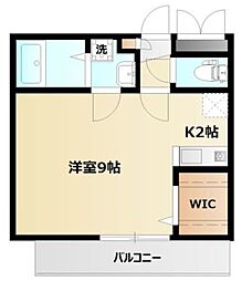 ミリアビタ飯山満 ワンルームの間取図画像