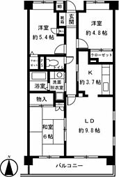 ペルシャモン上水 3LDKの間取図画像