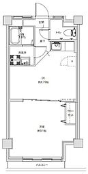RIVER SIDE 西早稲田 3階1DKの間取り