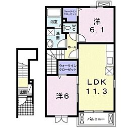 ルミナス4 2LDKの間取図画像