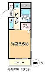 モンシェール新小岩 ワンルームの間取図画像