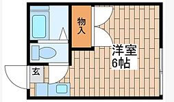 サンコーポ上北沢 ワンルームの間取図画像