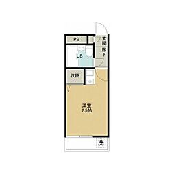 煉瓦館82 ワンルームの間取図画像