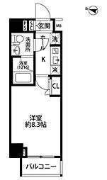 プレール・ドゥーク下板橋 1Kの間取図画像