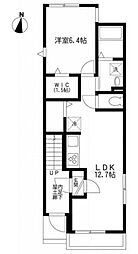 カーサ西大井 1階1LDKの間取り