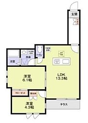 AVON HOUSE KOHINATA 1階2LDKの間取り