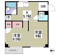 サンシティー立石 2階2Kの間取り