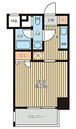 レジディア新横浜 1Kの間取図画像