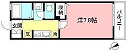 オルテンシア 1Kの間取図画像
