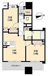 パークフラッツ五橋 2LDKの間取図画像