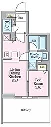 クレストコート東陽町 1LDKの間取図画像