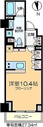 パークハビオ門前仲町 ワンルームの間取図画像
