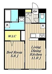 ラフィナ 1LDKの間取図画像