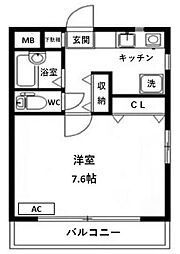 レキシントンマンション青柳 1Kの間取図画像