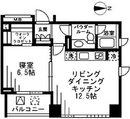 プライムアーバン四谷外苑東 1LDKの間取図画像