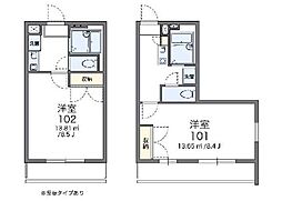 レオパレスホワイエ2 1Kの間取図画像