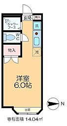 アーク東和 ワンルームの間取図画像