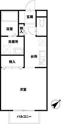 ソレアード土屋 1Kの間取図画像