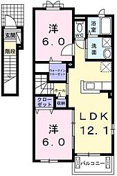フェリオ 2LDKの間取図画像