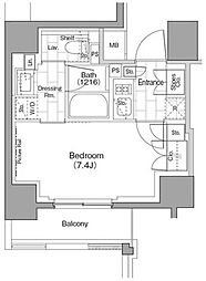 ザ・パークハビオ浅草駒形 1Kの間取図画像