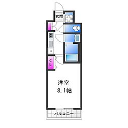 グランカーサ高井田 11階1Kの間取り