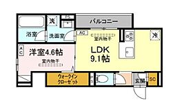 テムズフィオーレ 1LDKの間取図画像