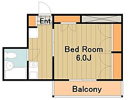 京王相模原線 京王堀之内駅 徒歩12分の賃貸マンション 4階1Kの間取り