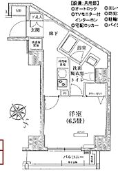 アイルカナーレ門前仲町 1Kの間取図画像