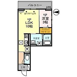 D-RESIDENCE飯能 1LDKの間取図画像