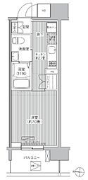 セントラーレ武蔵新城 1Kの間取図画像