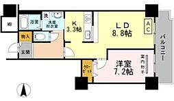 品川シーサイドビュータワー1 1LDKの間取図画像