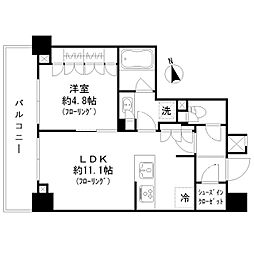 パークリュクス蒲田1丁目 2階1LDKの間取り