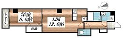 ソレイユ蒲田 1LDKの間取図画像