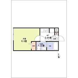 ZEST SEZAKI 1Kの間取図画像