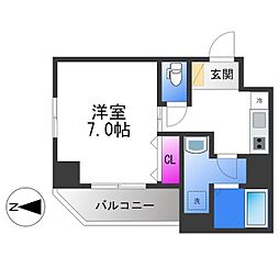 FELIZ GALAXY 7階1Kの間取り