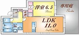 メゾンド・メルヴェーユ須磨 1階1LDKの間取り