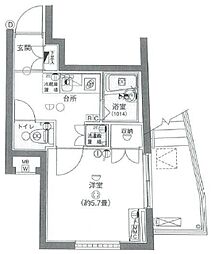 VIDA高井戸 1Kの間取図画像